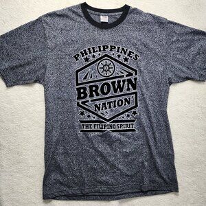 Vintage Dibuho Philippines Brown Nation Tee Shirt Textured XXL Gray Filipino